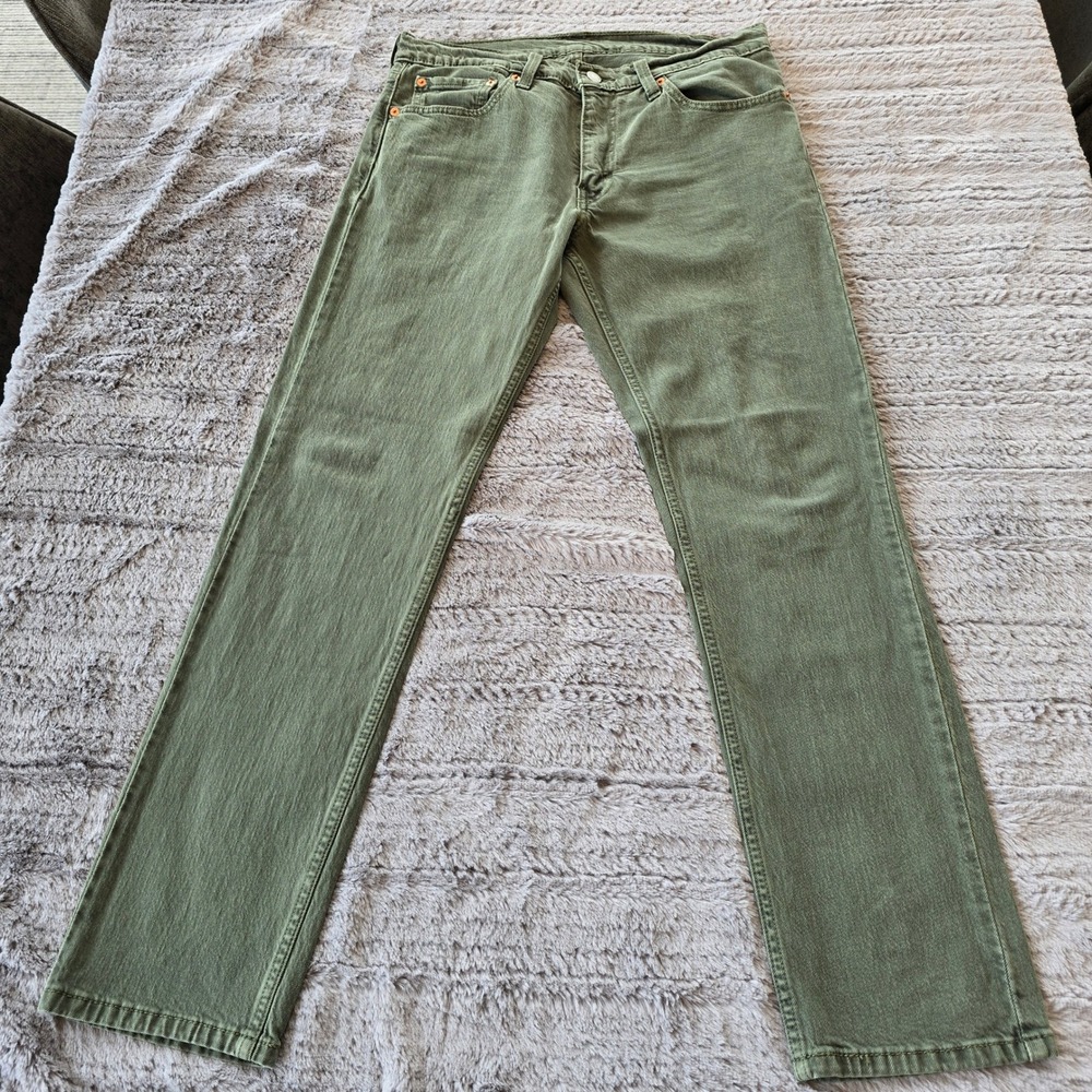 Levis 511 Slim Fit Jeans Mens 31x30 Olive Green‎ Denim Pants 04511-5194